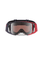 Alpinestars Supertech Hiten Schutzbrille, Motocross-Ausrüstung in Schwarz und Rot mit silberner Mirror-Scheibe.