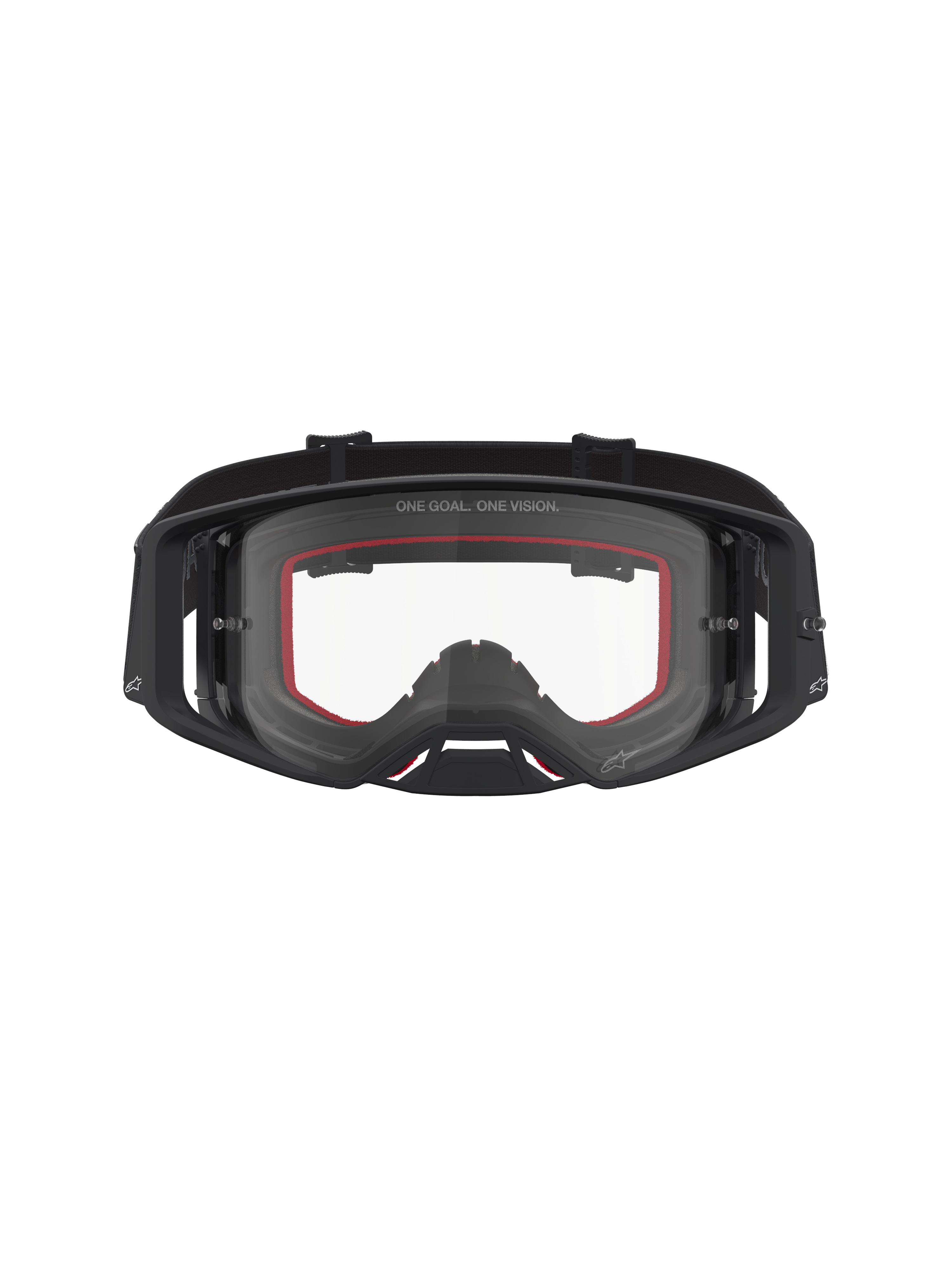 Alpinestars Supertech Vesta Schutzbrille für Motocross, Schwarz und Matt-Silber, klare Scheibe für Offroad-Fahrten.