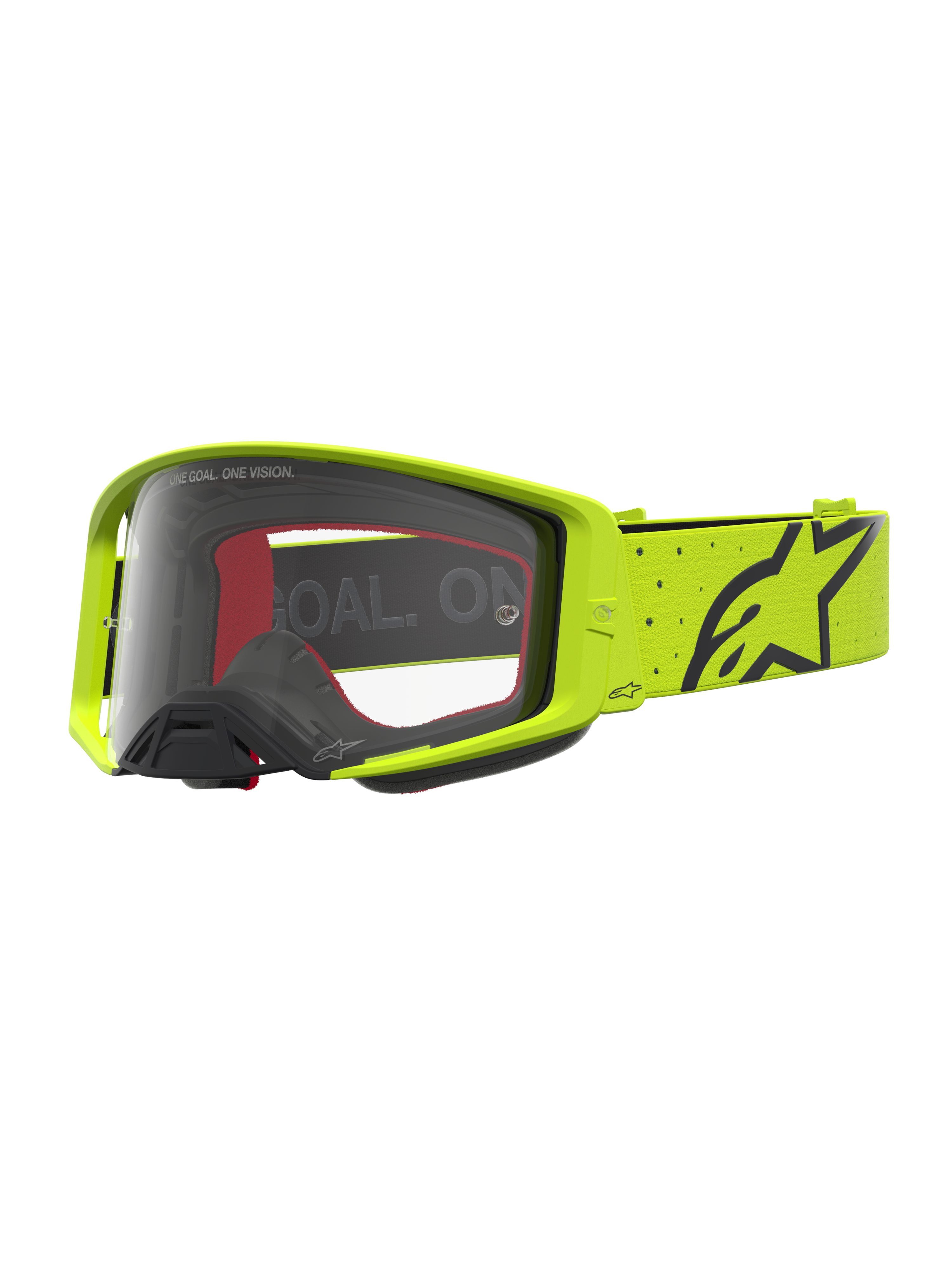 Alpinestars Supertech Vesta Motocross-Schutzbrille in Gelb und Schwarz mit klarer Sichtscheibe für den Rennsport.