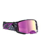 Alpinestars Limited Edition Supertech Lone Schutzbrille, Motocross-Schutzbrille, Lila Camo und spiegelnde pinke Linse, hochkontrastreiche Sicht