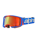 Alpinestars Vision 8 Wordmark Goggles, Motocross-Brille, Blau und Orange mit roter verspiegelter Linse, weites Sichtfeld, verstellbares blaues Band mit markantem weißem Schriftzug, Schaumstoffpolsterung und Belüftung für Offroad-Fahrten