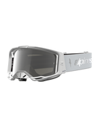 Alpinestars Vision 8 Schutzbrille Amber, Motocross-Brille, Weiß und Silber, mit verspiegeltem Antibeschlag-Glas.