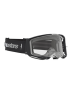 Alpinestars Vision 8 Amber Goggles, Motocross racing goggles, Black and Silver, Clear lens with A-FLEX frame.