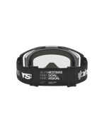 Alpinestars Vision 8 Amber Goggles, Motocross racing eyewear, unisex, Black and Silver, featuring brand manifesto strap.