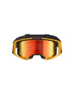 Alpinestars Vision 8 Corp Goggles, Motocross-Brille, Gelb und Pink mit verspiegelter roter Linse, mit einem leuchtend gelben A-FLEX-Rahmen, rot verspiegelter Scheibe und einem schwarzen Band mit pinkem Alpinestars-Branding und dem Text „ONE GOAL. ONE VISION.“, professioneller Augenschutz für den Offroad-Rennsport