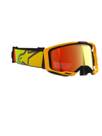 Alpinestars Vision 8 Corp Goggles, Motocross-Brille, Gelb und Rosa mit rot verspiegelter Linse, breites gewebtes Band mit gelb-rosa Farbverlauf und großem Stern-Logo, leichter A-FLEX-Rahmen mit schwarzen Auslegern, Performance-Brille für den Offroad-Rennsport