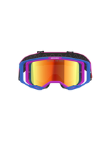 Alpinestars Vision 8 Corp Goggles, Motocross-Brille, blau-lila Rahmen mit orange-rot verspiegeltem Glas, blauen Auslegern und pinkem Kopfband, Performance-Schutzbrille für Offroad- und Motocross-Rennen