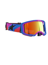 Alpinestars Vision 8 Corp Goggles, Motocross-Brille, UCLA Blau und Lila Rahmen mit Mirror Red verspiegelter Linse, buntes Band mit Farbverlauf und schwarzem Alpinestars-Logo, hochwertige Offroad-Performance-Brille