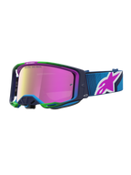 Alpinestars Vision 8 Maven Motocross Goggles in Blithe Blue and Purple Mirror Pink with RAM-AIR and A-FLEX frame.