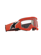 Alpinestars Vision 5 Corp Goggles, Motocross-Schutzbrille, Orange und Klar, oranger Rahmen und Riemen mit markantem schwarz-weißem Stern-Logo, klare Anti-Beschlag-Linse, professionelle Offroad-Rennausrüstung