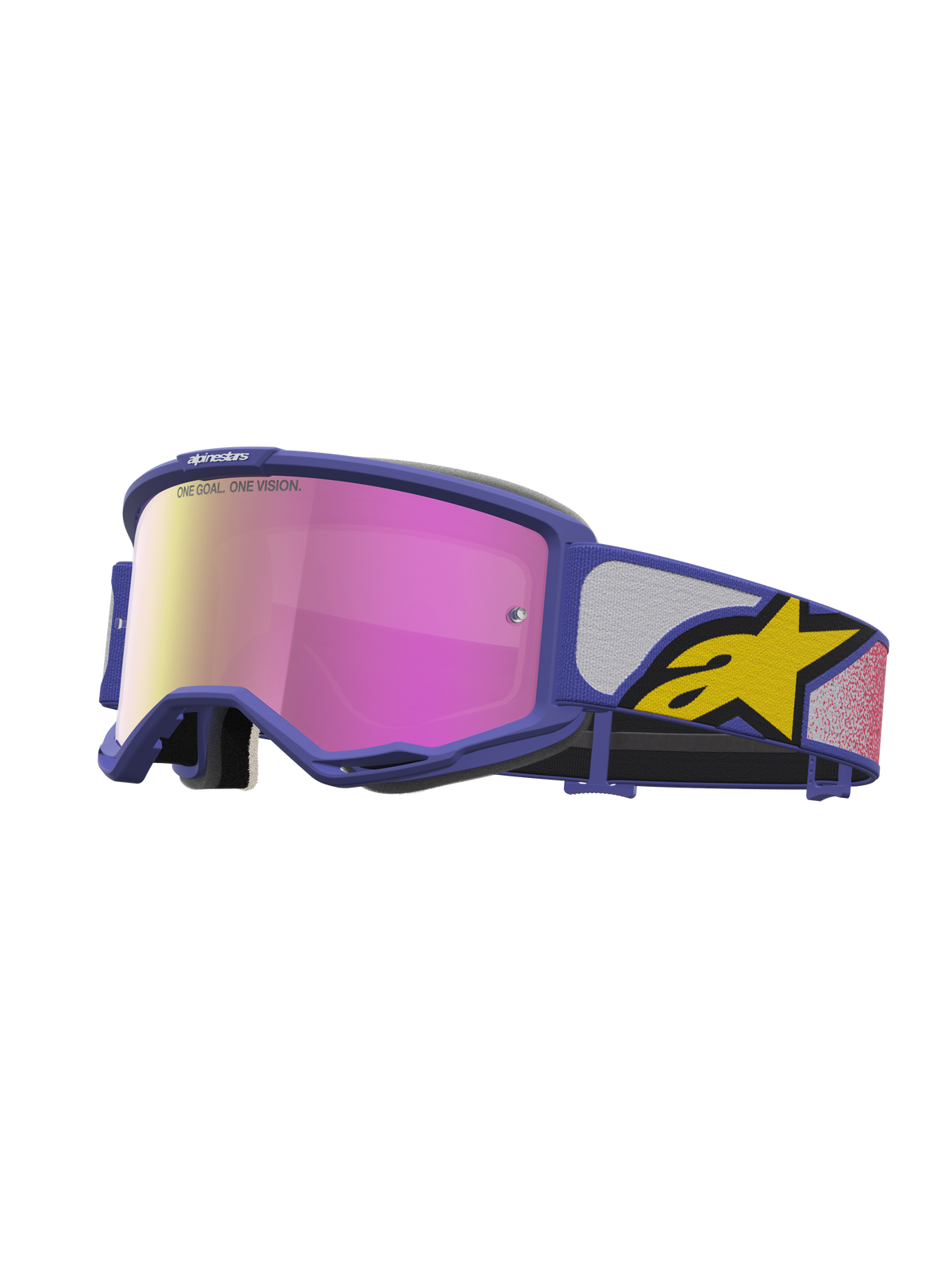 Alpinestars Vision 5 Schutzbrille Drag, Motocross-Schutzbrille, Lila und Pink, A-FLEX-Rahmen und RAM-AIR-Belüftung