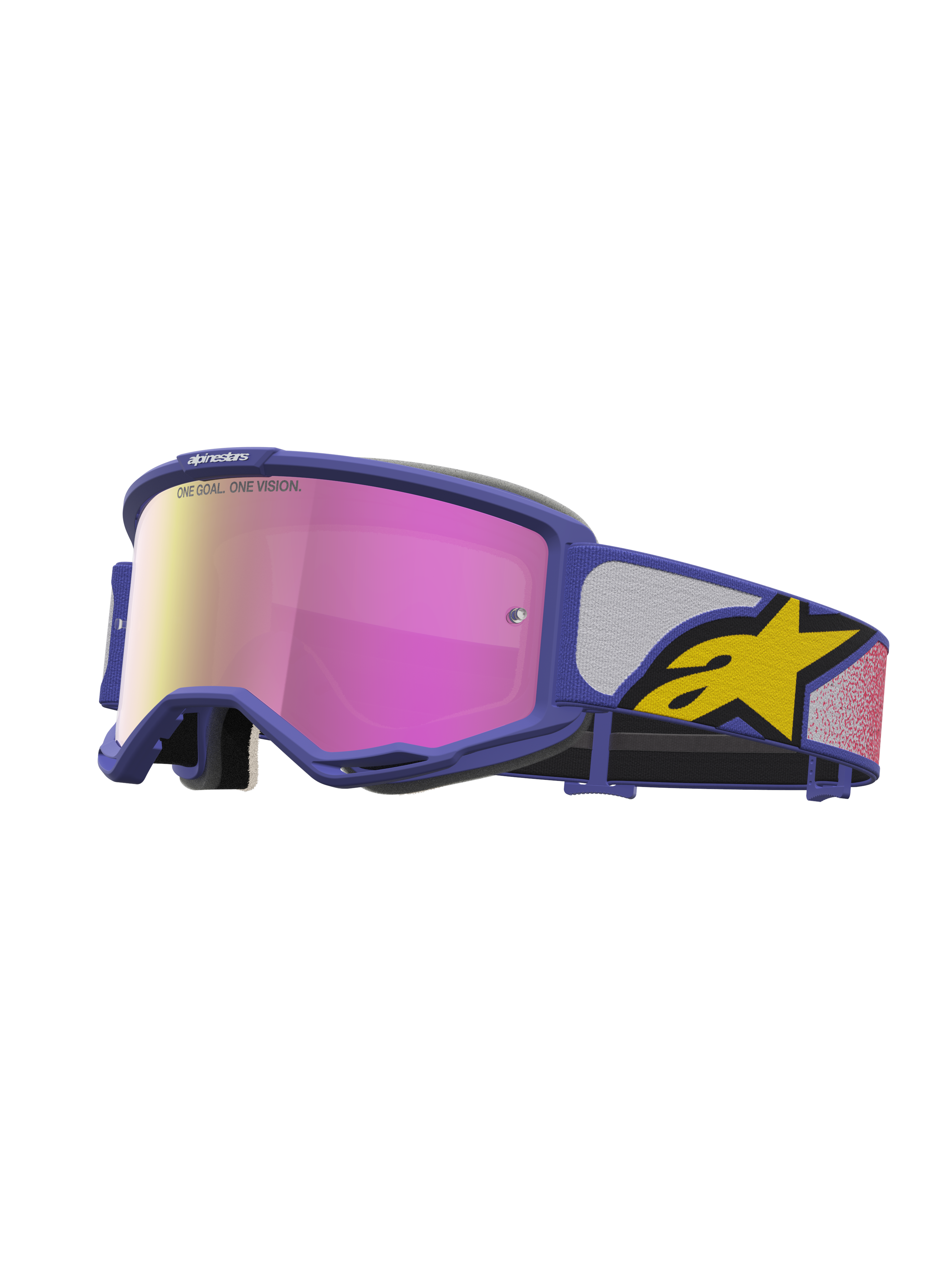 Alpinestars Vision 5 Schutzbrille Drag, Motocross-Schutzbrille, Lila und Pink, A-FLEX-Rahmen und RAM-AIR-Belüftung