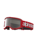Alpinestars Vision 5 Schutzbrille Hone, Motocross- und Offroad-Schutzbrille in Rot und Weiß, silber verspiegeltes Glas, flexibler A-FLEX-Rahmen und RAM-AIR-Belüftungssystem.