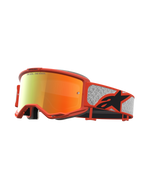 Alpinestars Vision 5 Schutzbrille Rora, Motocross-Schutzbrille in Orange und Silber mit roter verspiegelter Linse und flexiblem A-FLEX Rahmen