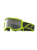 Alpinestars Vision 5 Schutzbrille Rora, Motocross-Brille, Schwarz, Gelb Fluo, silber verspiegelte Linse, RAM-AIR Belüftung.