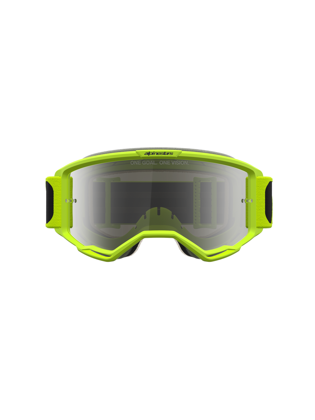Alpinestars Vision 5 Schutzbrille Rora, Motocross-Brille, Gelb Fluo und Schwarz, silber verspiegelte Linse, RAM-AIR-Belüftungssystem für optimale MX-Sicht.