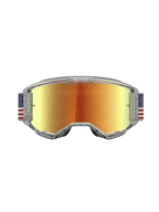 Alpinestars Vision 5 LE Fiftyfold Motocross-Schutzbrille, rote Spiegelgläser, blau-weißes Flaggenband, klarer A-FLEX Rahmen