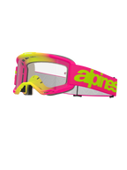 Alpinestars Vision 5 Wordmark Goggles, Motocross Goggles, Pink and Fluo Yellow, clear lens, bold lime green wordmark on pink strap, multi-layer face foam, ventilated design for off-road racing