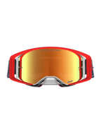 Alpinestars Limited Edition Supertech Fiftyfold Goggles, red and blue motocross eyewear with reflective mirror red lenses.