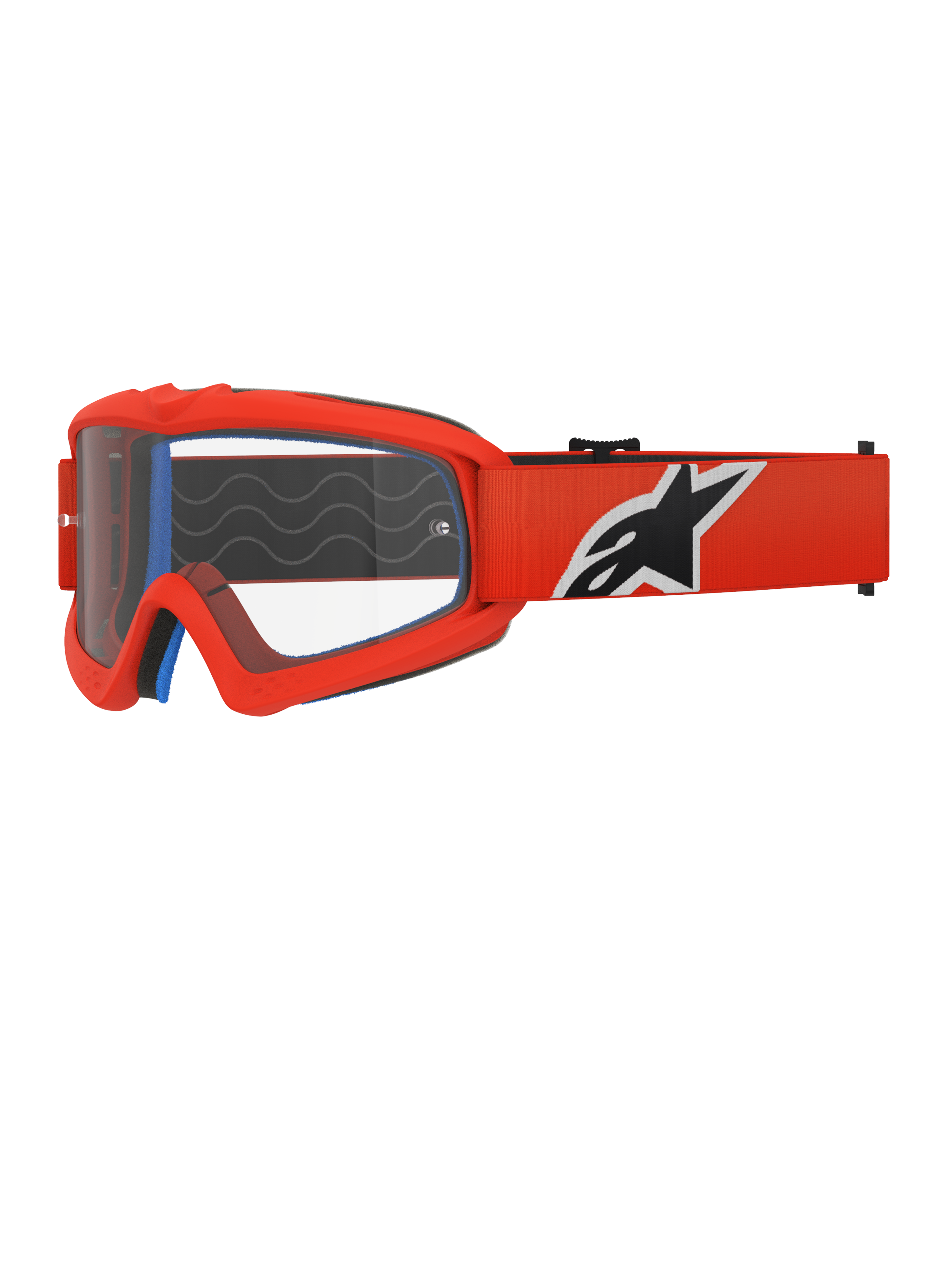 Alpinestars Vision Youth Corp Goggles, Motocross-Brille, Orange und Klar, mit orangem Rahmen und breitem Band mit markantem schwarz-weißem Logo, klare Anti-Beschlag-Linse, entwickelt für jugendliche Fahrer und den Offroad-Rennsport