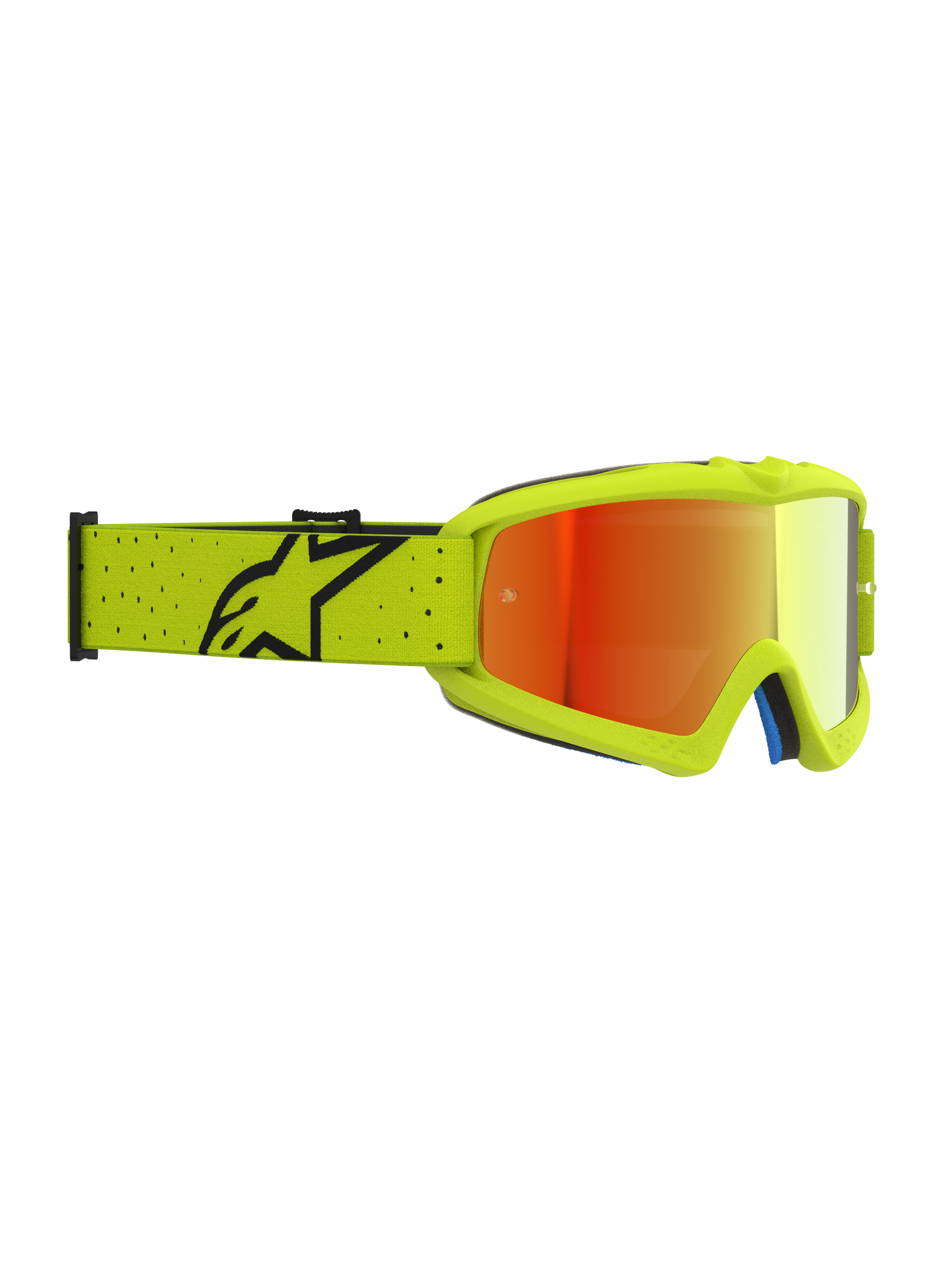 Alpinestars Vision Youth Vesta Goggles, Youth Motocross Goggles, Yellow Fluo and Red Mirror, anti-fog lens and adjustable strap.