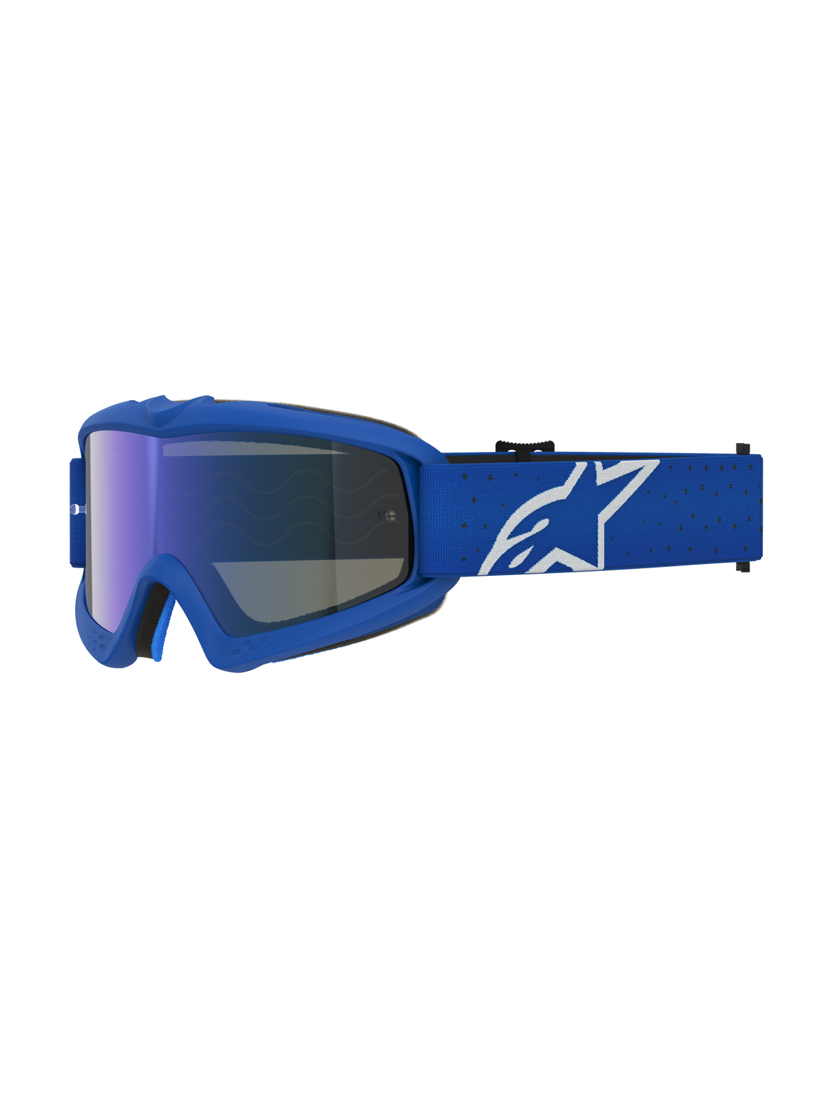 Alpinestars Vision Jugend-Schutzbrille Vesta, MX-Brille, Blau und Weiß, verspiegelte blaue Linse, für junge Fahrer.