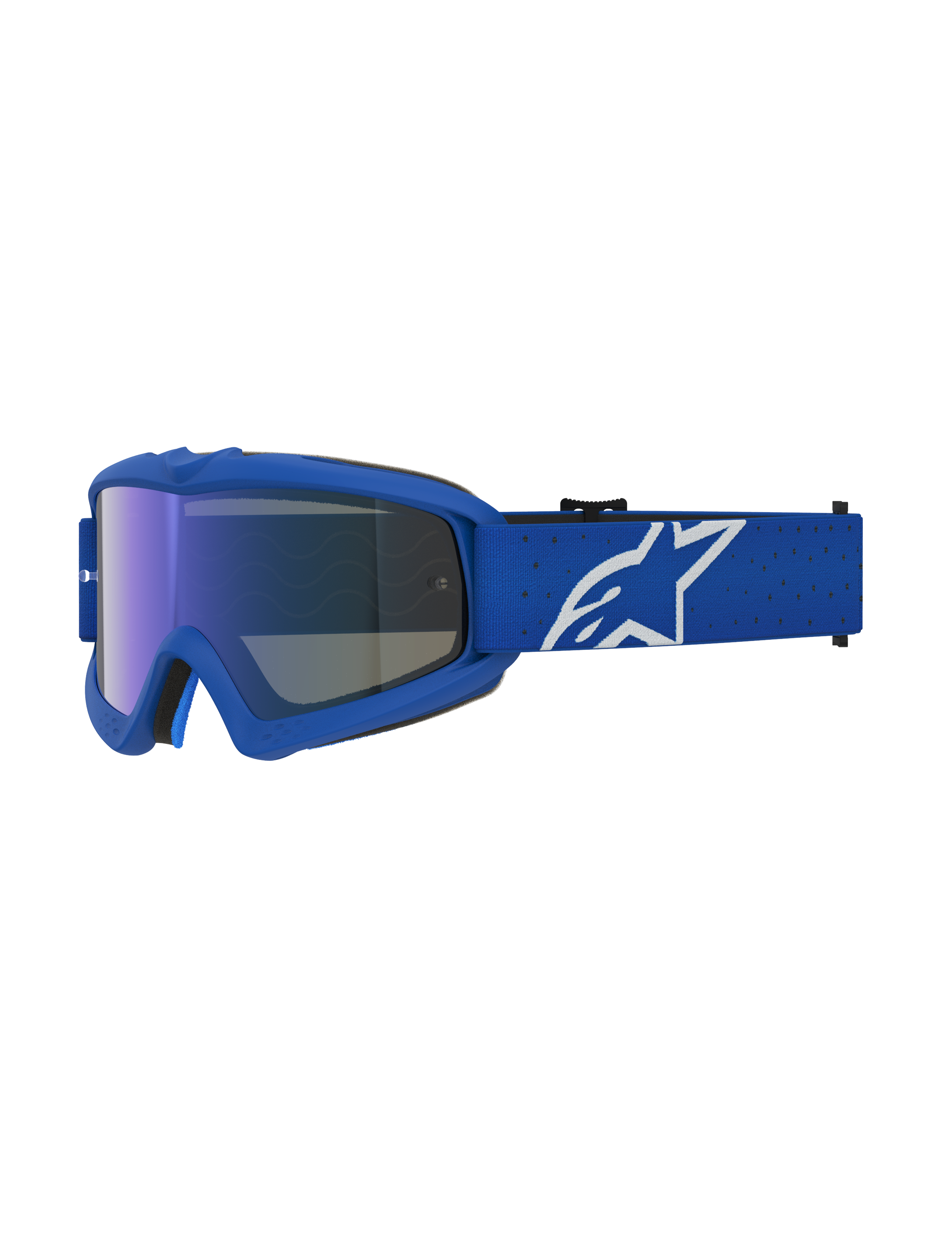 Alpinestars Vision Jugend-Schutzbrille Vesta, MX-Brille, Blau und Weiß, verspiegelte blaue Linse, für junge Fahrer.