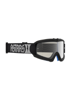 Alpinestars Vision Youth Atrox Goggles for motocross, black A-FLEX frame with a silver mirror polycarbonate lens.