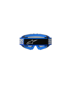 Alpinestars Vision Youth Blaze Goggles, Motocross Goggles, Blue, rear view showing blue woven strap with white Alpinestars branding and black center logo plate, blue foam padding, designed for youth off-road racing