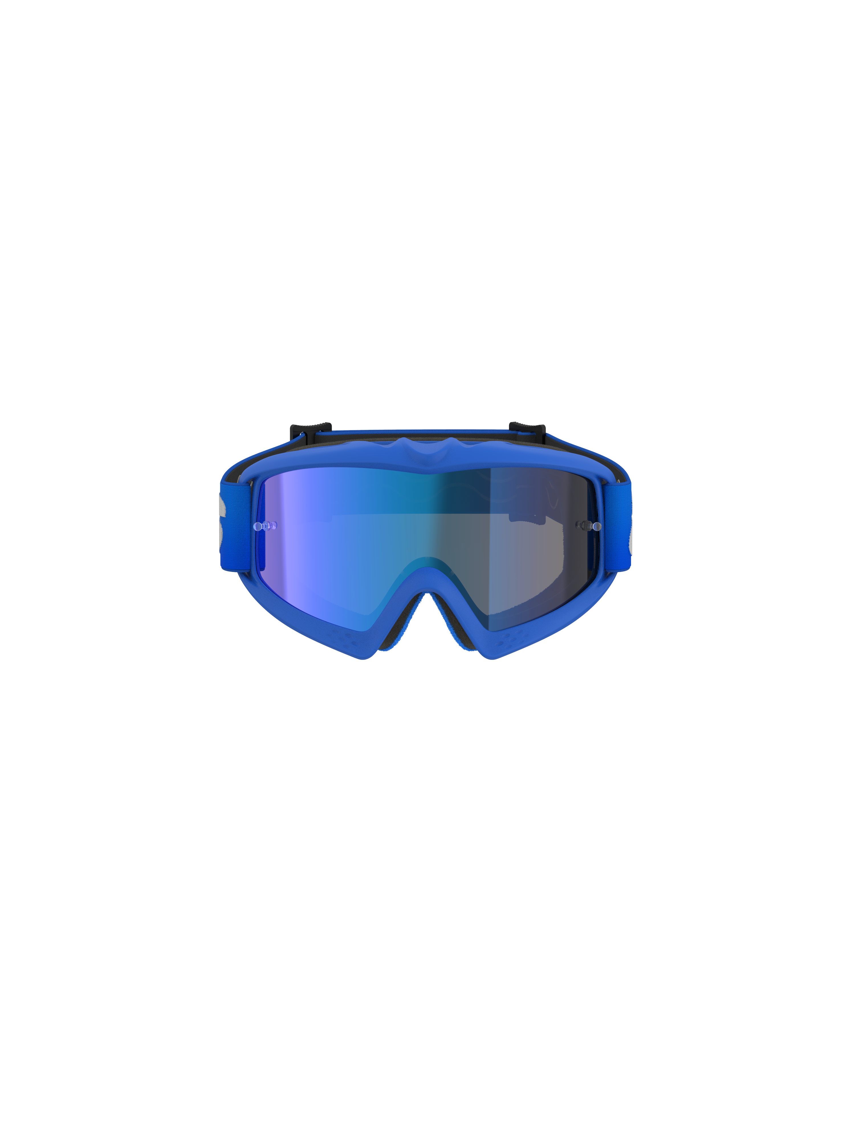 Alpinestars Vision Youth Blaze Goggles, Motocross Goggles, Blue Mirror Blue, featuring a blue mirrored lens and flexible blue frame, performance eyewear for young off-road riders