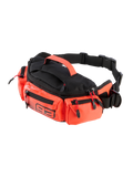 Alpinestars MM93 Waist Bag, praktische Motorrad-Hüfttasche, Schwarz und Fluo-Rot, mehrere Reißverschlussfächer, Tragegriff oben, verstellbarer schwarzer Gurt, Marc Marquez 93 Branding, strapazierfähige wasserabweisende Konstruktion