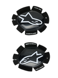 Alpinestars GP Plus Knieschleifer, Motorrad-Rennknieschleifer, Schwarz-Weiß, glänzende Oberfläche mit weißem Stern-Logo, Klettverschluss-Befestigungssystem, mit „One Goal One Vision“ Branding, Set für links und rechts