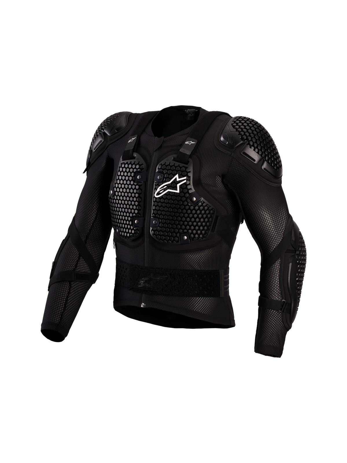 Alpinestars Bionic Action V3 Schutzjacke, Motocross-Körperschutz in Schwarz und Weiß, CE-Level 1 A-Morph-Protektoren.