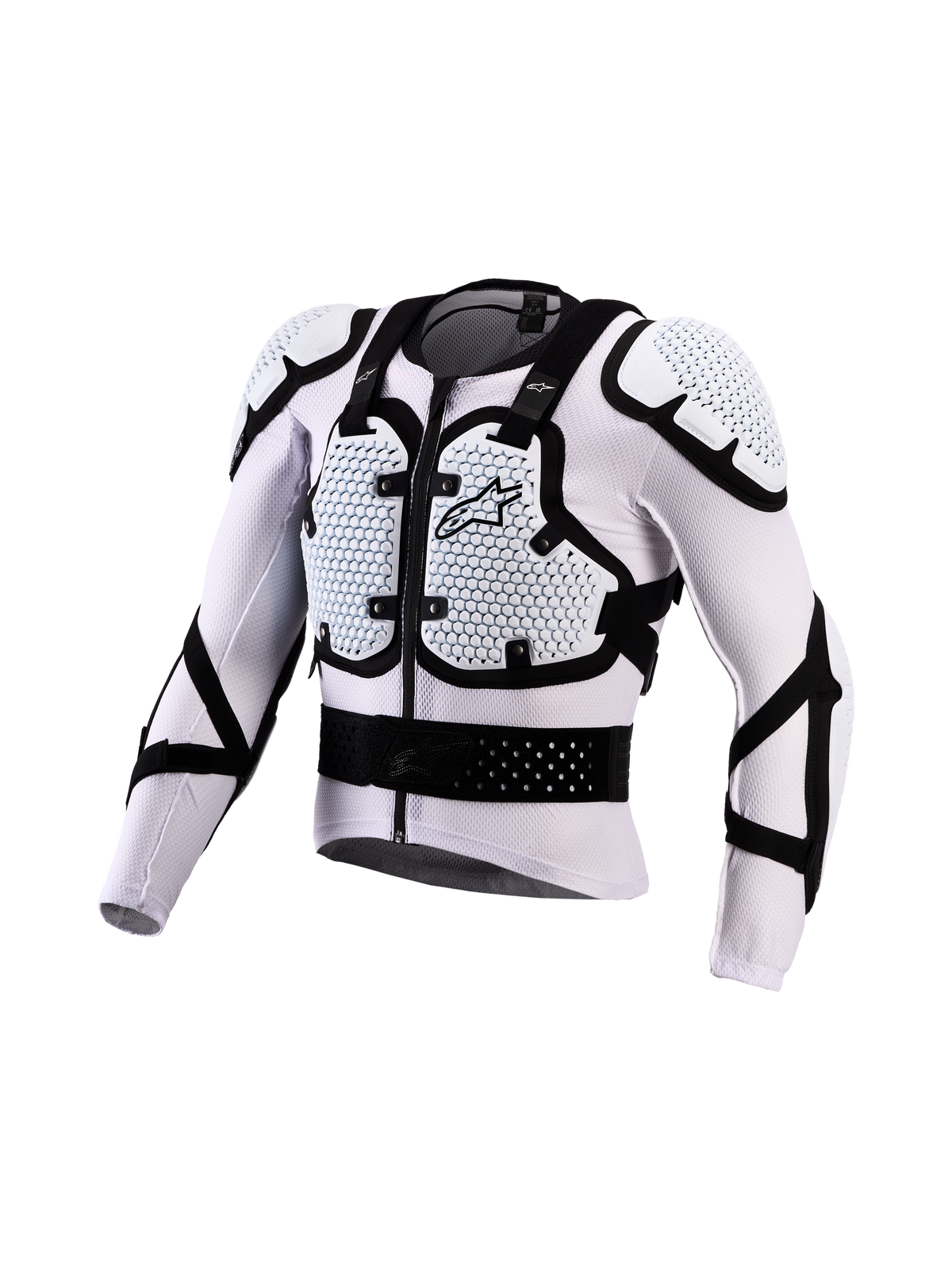 Alpinestars Bionic Action V3 Schutzjacke, Motocross-Brustschutz, Weiß und Schwarz, atmungsaktives Mesh mit A-Morph Technology.