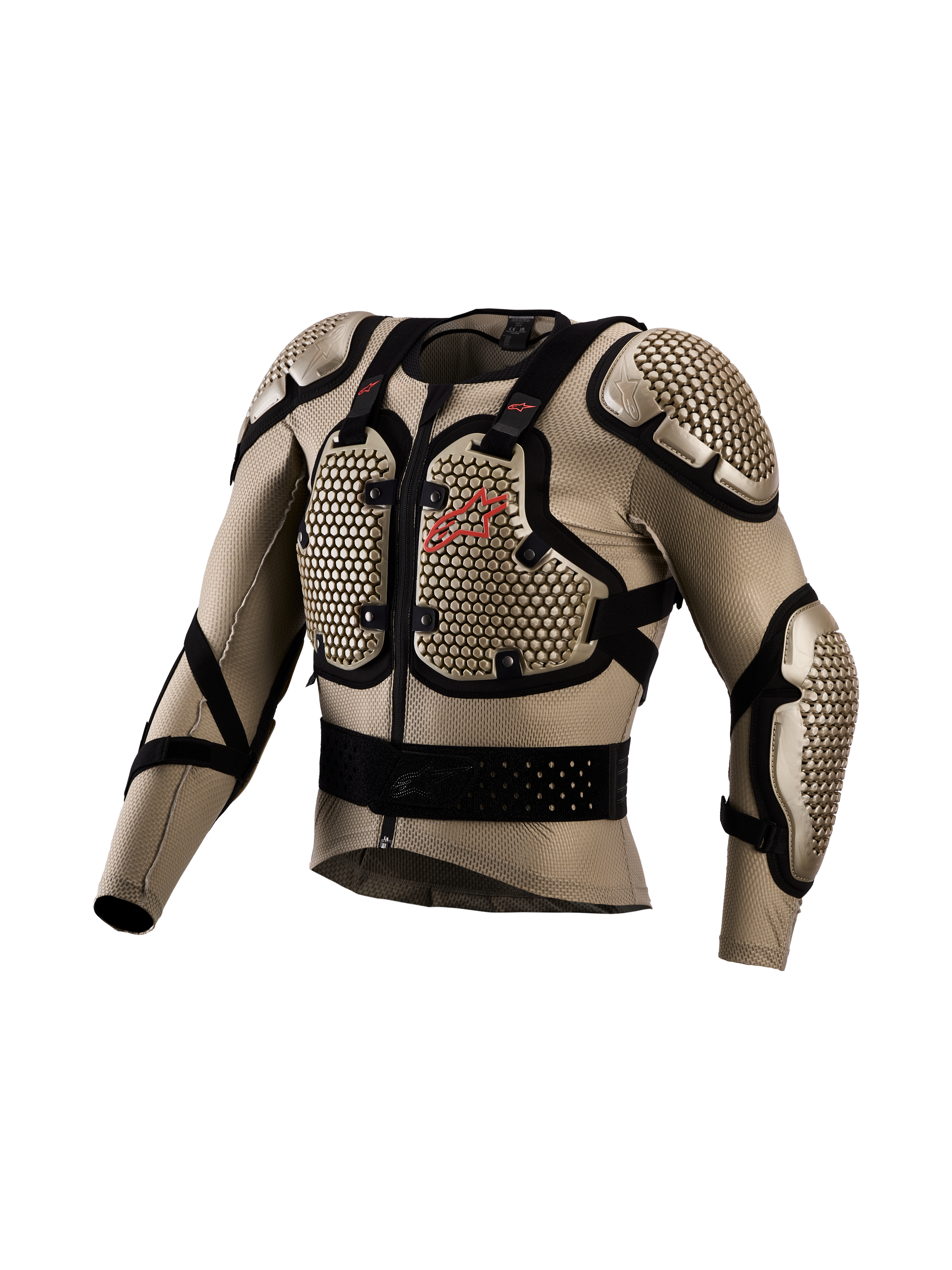 Alpinestars Bionic Action V3 Schutzjacke, Motocross-Rüstung in Aluminium und Schwarz mit atmungsaktivem Stretch-Mesh.