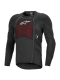 Alpinestars Bionic Plasma LT Protection Jacket Langarm, Schwarz und Rot, Offroad-Motorrad-Schutzbekleidung, gepolsterte Schultern und Ellbogen, atmungsaktives Mesh-Brustpanel mit weißem Logo, versetzter Seitenreißverschluss, verstellbare Seitengurte