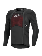Alpinestars Bionic Plasma LT Protection Jacket Langarm, Schwarz und Rot, Offroad-Motorrad-Schutzbekleidung, gepolsterte Schultern und Ellbogen, atmungsaktives Mesh-Brustpanel mit weißem Logo, versetzter Seitenreißverschluss, verstellbare Seitengurte