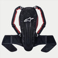 Alpinestars Nucleon KR-2 Rückenprotektor, Schwarz Smoke Rot, artikulierter Wirbelsäulenschutz mit weißem Stern-Logo, rote Waben-Seitenpaneele, verstellbare Schultergurte und breiter Hüftgurt, CE Level 2 Motorrad-Schutzausrüstung