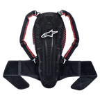 Alpinestars Nucleon KR-2 Rückenprotektor, Black Smoke Red, mit artikuliertem Wirbelsäulendesign, verstellbaren Schultergurten mit roten Akzenten und breitem Hüftgurt, leichter Wirbelsäulenschutz für Motorradfahrer