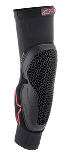Alpinestars Bionic Flex Ellbogenschützer, Schwarz und Rot, Slip-on-Mesh-Ärmel mit flexibler Nucleon Flex Technologie in Wabenstruktur, rotes Alpinestars Logo, ergonomische Offroad-Motorrad-Schutzausrüstung