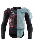 Alpinestars Tech-Air® Off-Road Airbag-System, FIM-homologierte Enduro- und Rally-Motorrad-Schutzjacke, Schwarz und Rot, mit aktiver Airbag-Abdeckung auf einer Seite