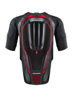 Alpinestars Tech-Air® 7X System, autonome Motorrad-Airbag-Weste, Schwarz und Rot, Rückansicht mit integriertem Waben-Rückenprotektor und belüfteter Mesh-Konstruktion für Rennstrecke und Straße.