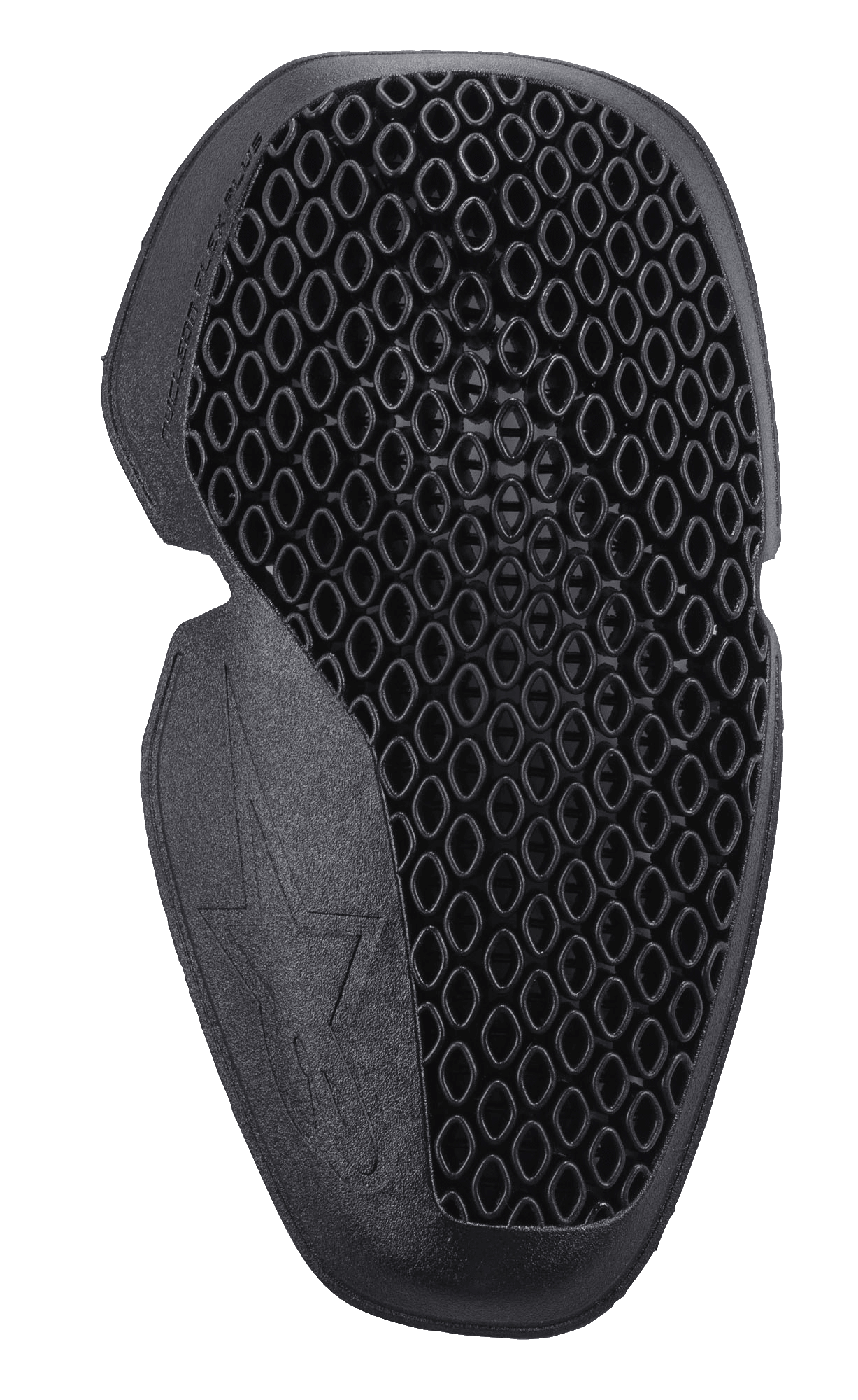 Alpinestars Nucleon Flex Plus Knieprotektor, Schwarz, Motorrad-Knieprotektoreinsatz mit perforierter, offenzelliger Wabenstruktur, ergonomisches, schlankes Profil und flexibles Design mit geprägtem Stern-Logo