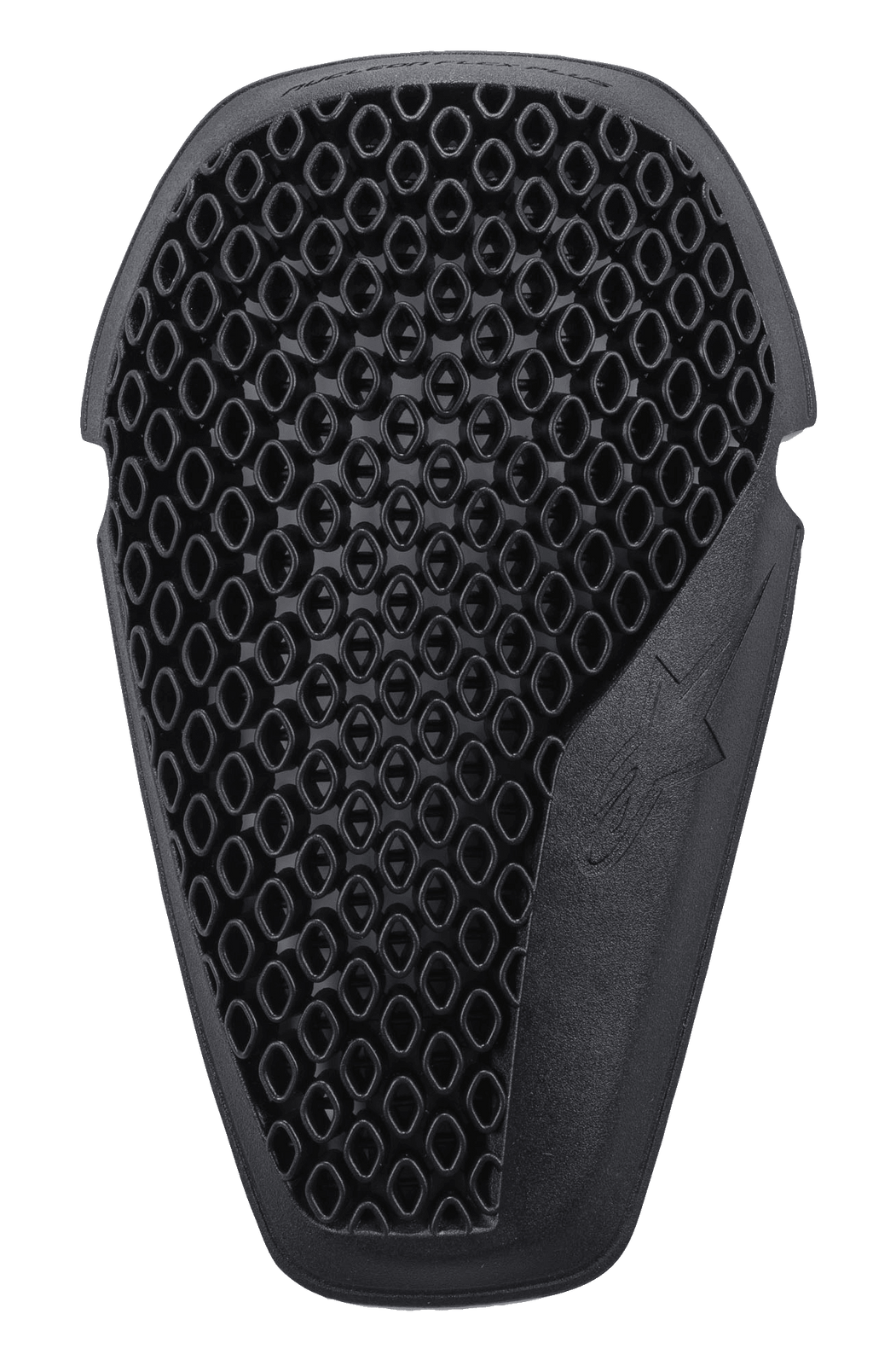 Alpinestars Nucleon Flex Plus Knieprotektoren, Schwarz, Motorrad-Protektoreinsatz mit belüfteter offenzelliger Wabenstruktur, ergonomische Form mit geprägtem Stern-Logo, flexibles und flaches Design für Aufprallschutz