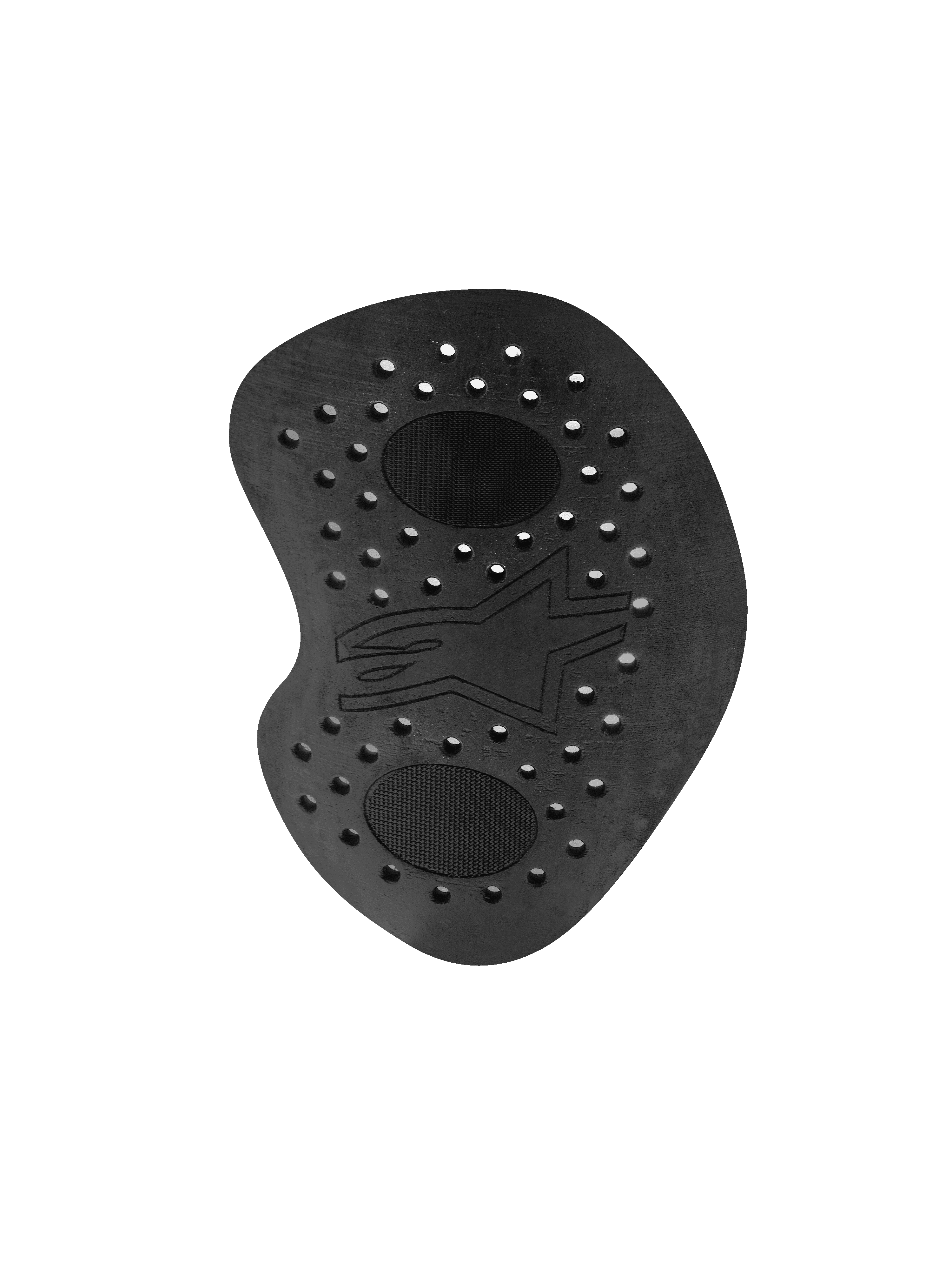 Alpinestars Nucleon Racing KR-HR Hüftprotektor, schwarzer Motorrad-Protektoreinsatz, perforierter energieabsorbierender Schaumstoff mit harten spritzgegossenen Schalen, geprägtes Alpinestars Stern-Logo, ergonomisches Design für Rennanzüge