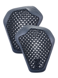 Alpinestars Nucleon Flex Pro Schulterprotektoren, ein Paar anthrazitgraue Einsätze mit Wabenstruktur, leichtes und belüftetes ergonomisches Design für Motorradjacken.