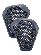 Alpinestars Nucleon Flex Pro Schulterprotektoren, ein Paar anthrazitgraue Einsätze mit Wabenstruktur, leichtes und belüftetes ergonomisches Design für Motorradjacken.