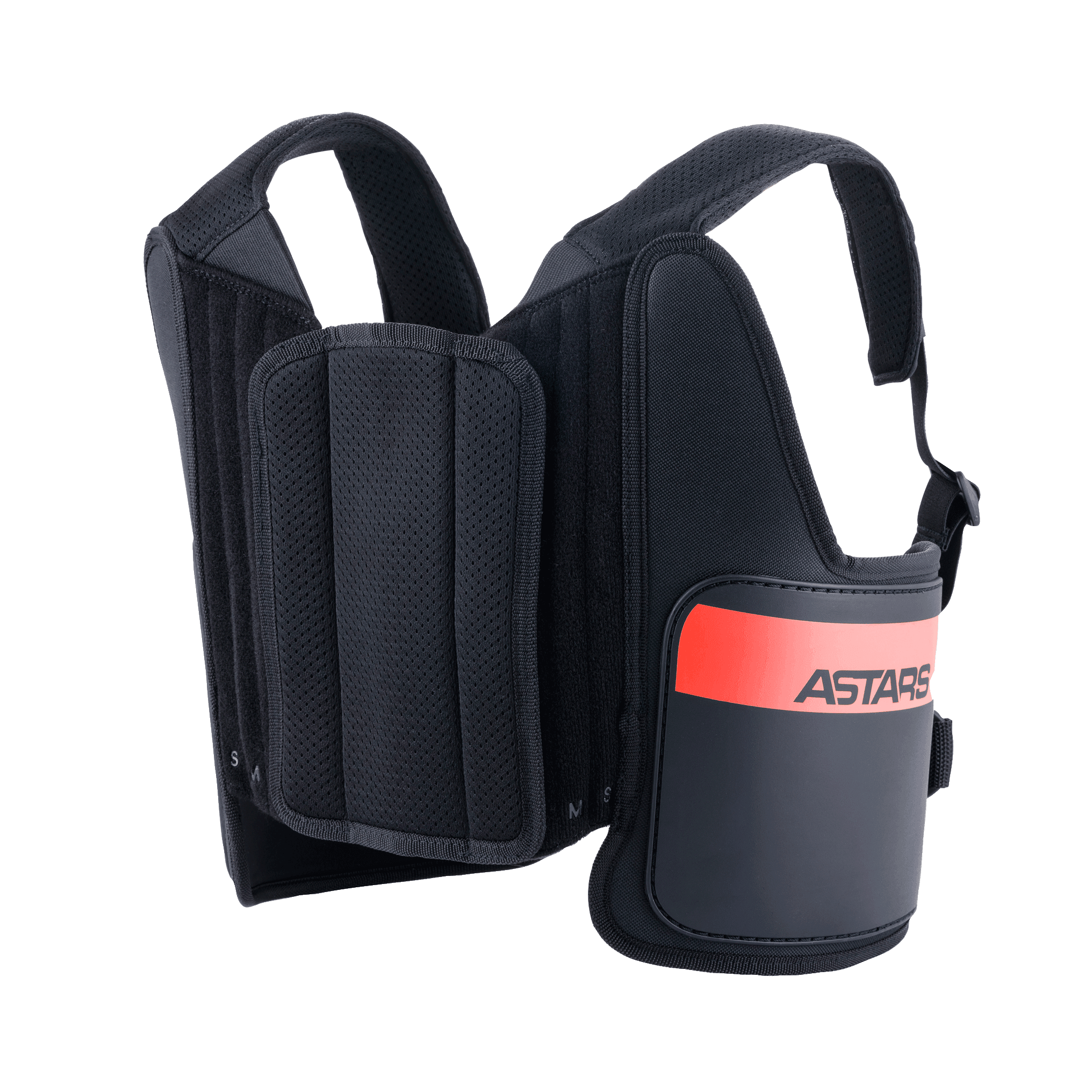 Alpinestars Bionic Rib Support, Karting Rib Protector, Black with Red ASTARS Logo, Adjustable Mesh Shoulder Straps, Ergonomic Multi-Layered Design for Impact Protection