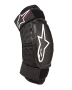 Alpinestars Youth Bionic Action Kickstart Ellbogenschützer, Schwarz, schützender Jugend-Ellbogenschutz mit weißem Stern-Logo und rotem Kickstart-Branding, doppelt verstellbare Gurte mit Klettverschluss, atmungsaktives Mesh-Gewebe, ergonomisches Design für Motocross und Actionsport