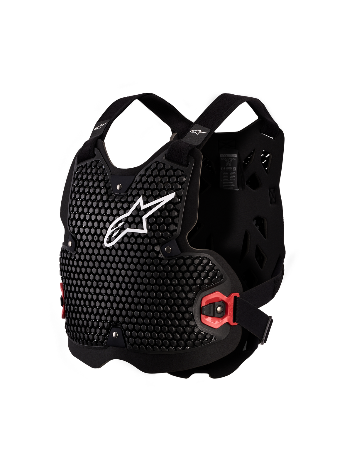 Alpinestars Bionic Action V2 Brustschutz, MX-Körperschutz, Schwarz und Weiß, CE-zertifiziert Level 1, A-Morph Technologie.